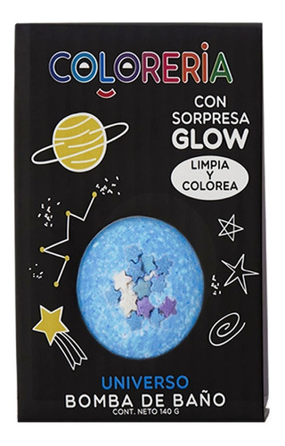 Bomba De Baño Sorpresa Glow Espuma Bañera 140g Coloreria Edu Color Celeste Fragancia Limón