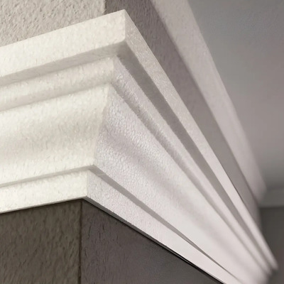 24 Metros Molduras Unicel Decorativas Int/pared/techo Mod#8 Blanco