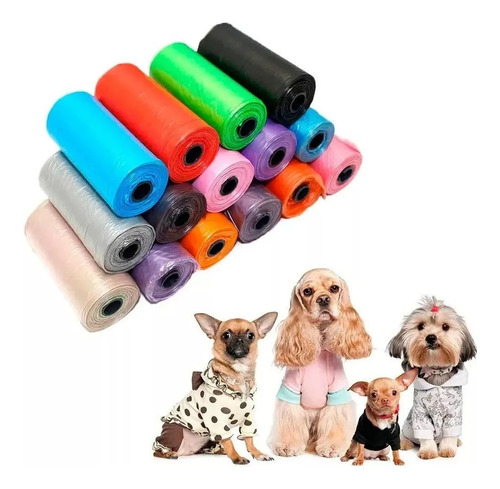 900 Bolsas Desechables Heces Perro Mascota Popo 60 Rollos