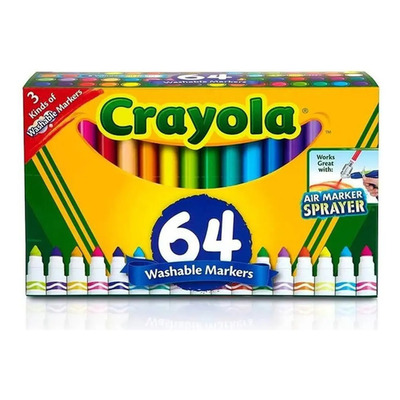 64 Plumones Gruesos Lavables Crayola | Envío gratis