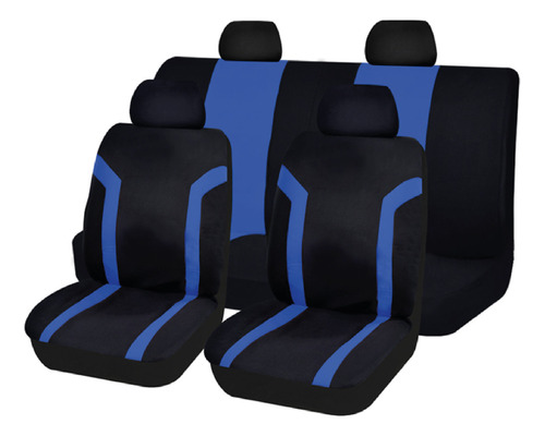 Juego Fundas Para Asiento Deportivas Universal Negro/azul Ds