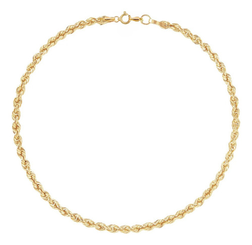 Pulsera Torzal Torsal Oro 14k Kilates 18cm 1.5mm Italiano