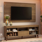 Rack Painel Para Tv Até 65 Polegadas Com Pés Texas R Madesa Cor Rustic