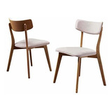 Sillas De Comedor De Tela Caleb Mid Century Con Acabado De R