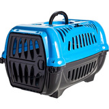 Jel Plast Caixa De Transporte N1 Cães E Gatos Cor Azul 45cm X 29.5cm