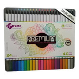 Tryme 24 Lapices Colores Pastel Profesionales Madera Negra