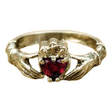 Anillo Compromiso Novios Claddagh Con Corazón Zirconia Cúbic