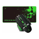 Mouse X6 Led Gaming Usb 3200dpi+mousepad-negro/verde 60x30cm
