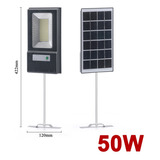 50w Blanco Frío Led Solar Lámpara De Calle, Ip65, Sensor De