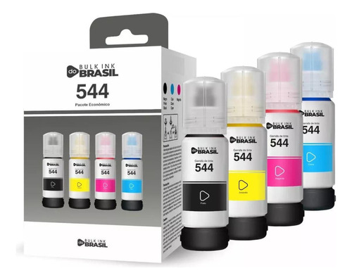 Kit 4 Cores Refil Para Epson T544 544 65ml