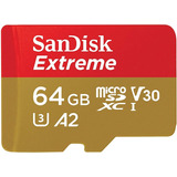 Tarjeta Memoria Micro Sd Sandisk Extreme 64gb / U3 V30 A2 4k