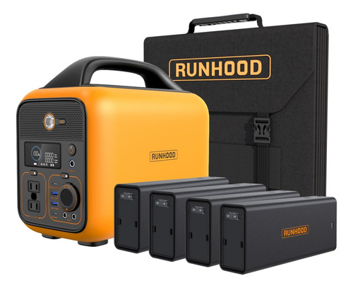 Generador De Energía Runhood 1296 Wh Con Panel Solar Y 4