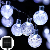 Luces De Navidad Y Decorativas Deco Estrella China Bolita Solar Blanco Cálido Con Cable Verde Oscuro