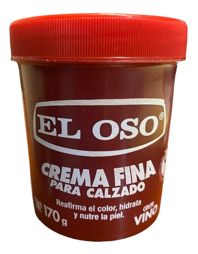 Crema Para Calzado El Oso Fina Color Vino 170g