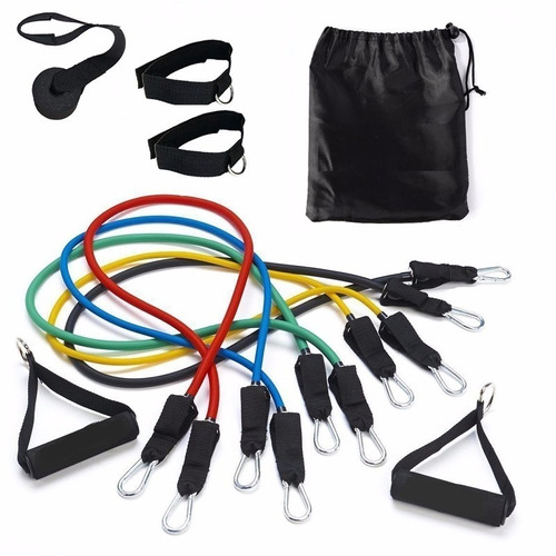 Kit Set Bandas Elásticas Tubulares Resistencia 11pcs Anclaje