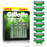 Gillette Mach3 Sensitive Repuestos Para Afeitar 8 Piezas