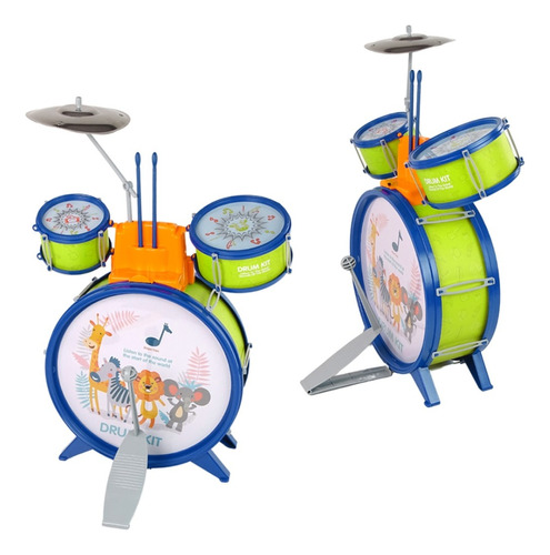 Set De Batería 3 Tambores Para Niños Instrumento Musical