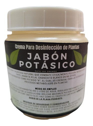 Jabon Potásico Crema Para Desinfección De Plantas 250 Grs