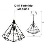 Lampara Vintage Colgante Piramide Mediana 2 Metros De Cable