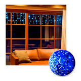 Cortina Led 3m X 45 Cm 100 Led Azul Luces Navidad Rf 1322