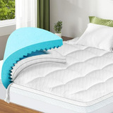 Colchón Topper Queen 4  Memory Foam Dual Layer, Gel Y Almoha