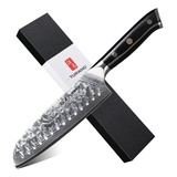 Turwho Cuchillo Santoku Profesional De 7 Pulgadas, Diseno Cl