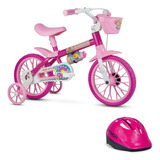 Bicicleta Infantil Nathor Flower Aro 12 Rosa Com Rodinhas