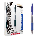 Caja 6 Plumas Zebra Sarasa Bolígrafo Gel Azul P/ Medio 0.7mm