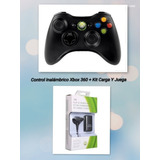 Control Inalámbrico Xbox 360 + Kit Carga Y Juega