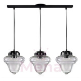 Colgante 3 Luces Moderno Apto Led Vidrio Rosario Ferroviario