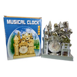 Relógio Vintage Despertador Castelo Antigo E Caixa De Musica