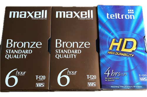 Vhs Video Cassette , 3 Unidades Maxcell/ Teltron