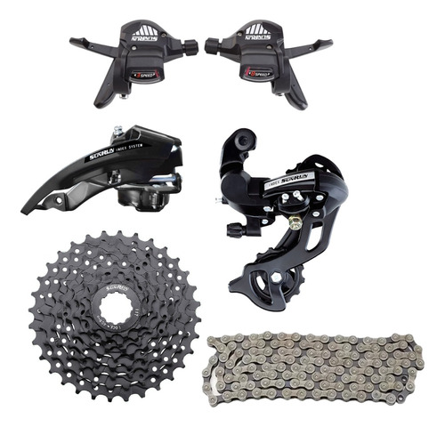 Kit Grupo 24v 3x8 Alavanca Câmbios Cassete K7 32d Mtb Bike