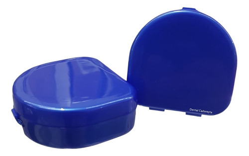 Caja Para Guarda Portaguarda Acetatos Aparatos Ortodoncia Color Azul Metalico
