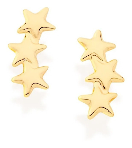 Aritos Estrella Oro Laminado Amarillo 18k Nena Infantil Dama