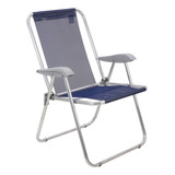 Cadeira De Praia Colorida Creta Resistente Tramontina Cor Azul-escuro
