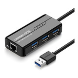 Hub Adaptador Usb Ugreen Para Rj45 Ethernet + 3*usb 3.0