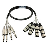 Multicabo Para Powerplay 4 Vias 4xlr Fêmea X 4p10 Mono- 5 Mt