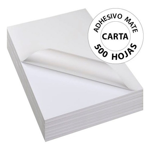 Adhesivo Blanco Mate Carta  - 500 Hojas