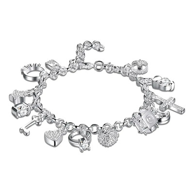 Pulsera 13 Dijes Luna Cruz Anillo Etc | Meses sin interés
