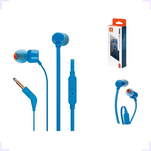 Fone De Ouvido Para Jbl Tune110 In-ear Black Som Grave Alto