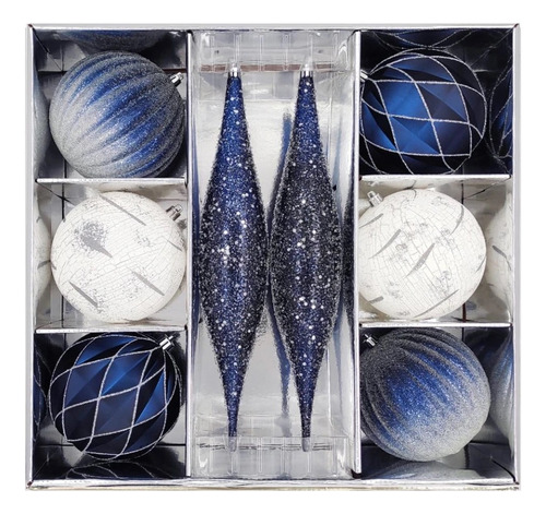 Set Esferas De Lujo Decorativas Plástico Navideñas 8 Pzas