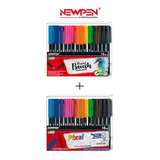 Caneta Pincel Brush Pen Newpen Estojo + Pixel Fineliner