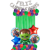 Decoración Globos Feliz Cumpleaños Hulk Avengers Fiesta