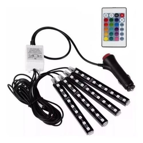 Tira Luces Led Rgb Multicolor Interior Auto 12v Audioritmica