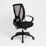 Silla De Oficina Alma Negra Respaldo Ergonómico Rossi Color Negro - Tela Marathon