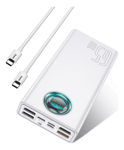 Carregador Power Bank Baseus Portatil 65w 30000mah Turbo Cor Branco