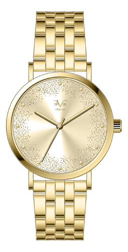 Reloj De Mujer V1969 Italia 1122-12 Dorado Tablero Dorado 