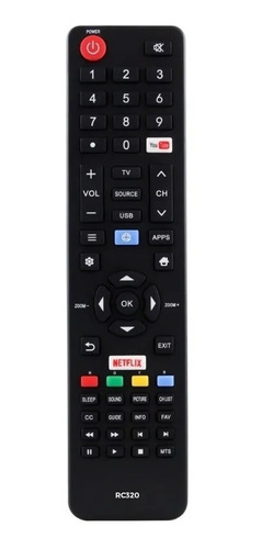 Control Remoto Jvc Fanco Atvio Rc320 Smart Tv Netflix