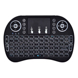 Mini Teclado Inalámbrico Touchpad Smart Tv Pc Tv Box + Luz Color Del Teclado Negro Idioma Español Latinoamérica